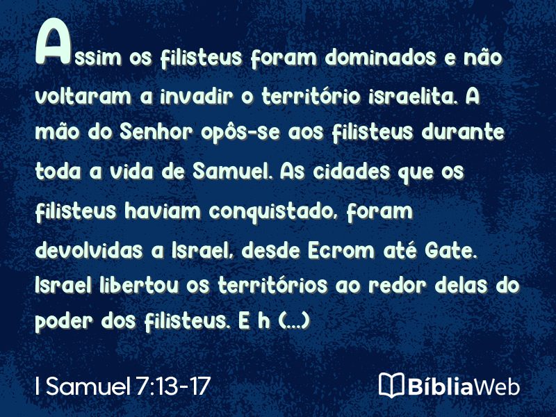 I Samuel 7:13-17 em imagem para compartilhar