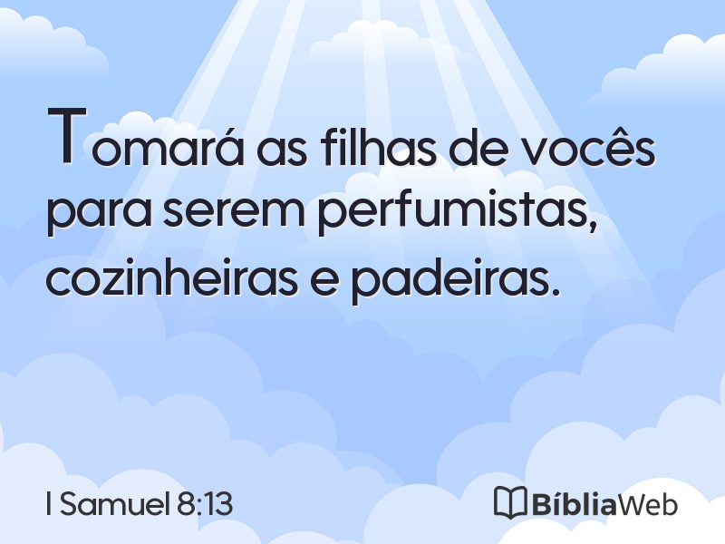 I Samuel 8:13 em imagem para compartilhar