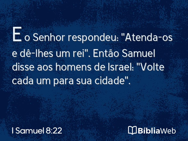I Samuel 8:22 em imagem para compartilhar