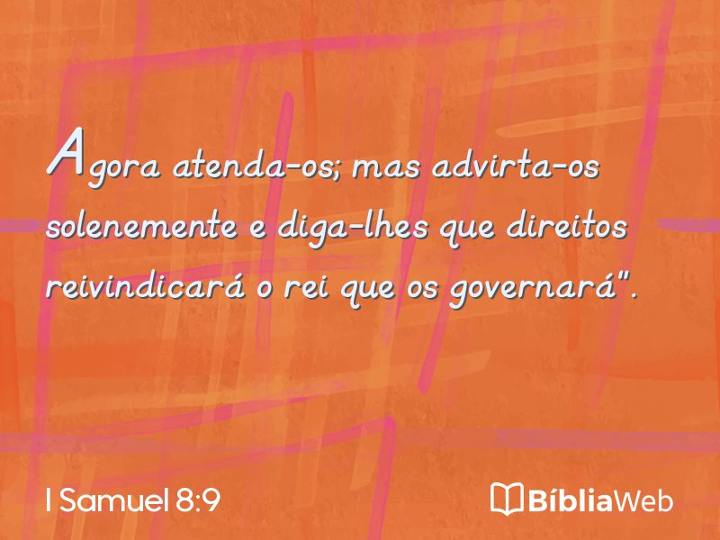 I Samuel 8:9 em imagem para compartilhar
