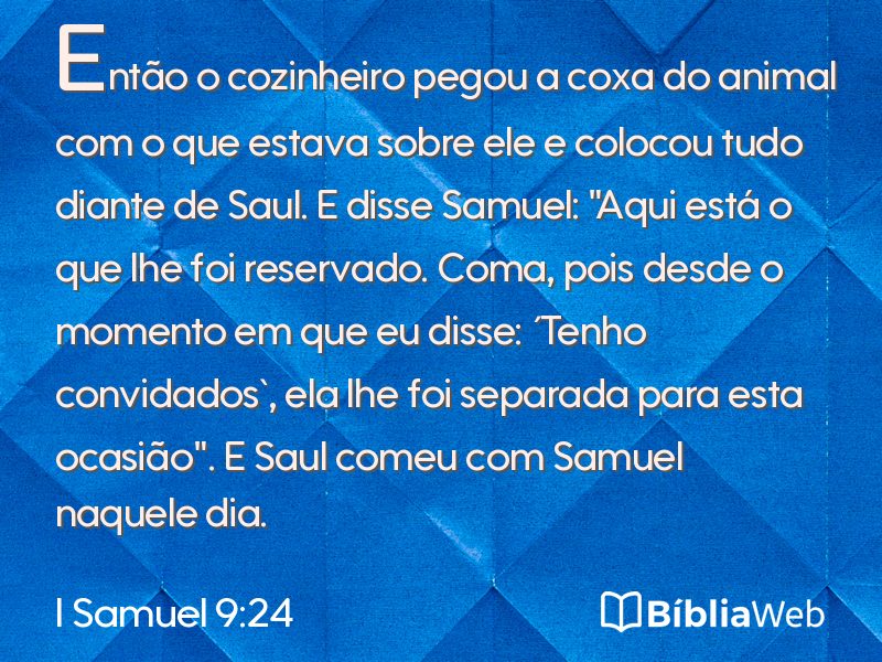 I Samuel 9:24 em imagem para compartilhar