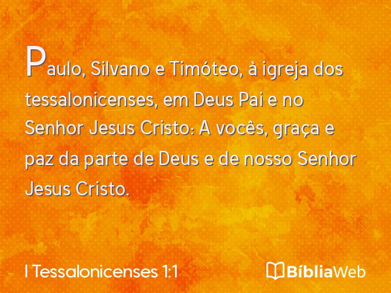 I Tessalonicenses 1:1 em imagem para compartilhar
