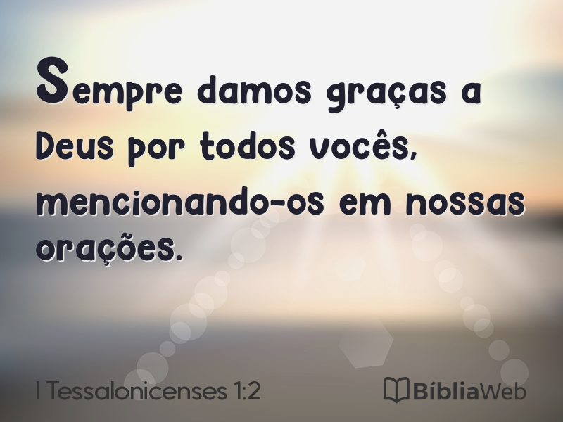I Tessalonicenses 1:2 em imagem para compartilhar