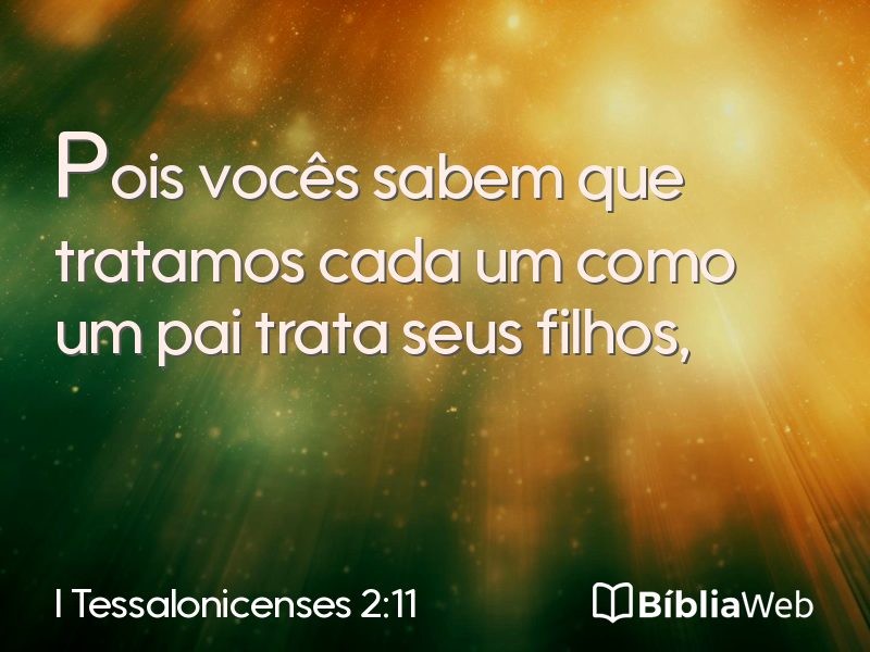 I Tessalonicenses 2:11 em imagem para compartilhar