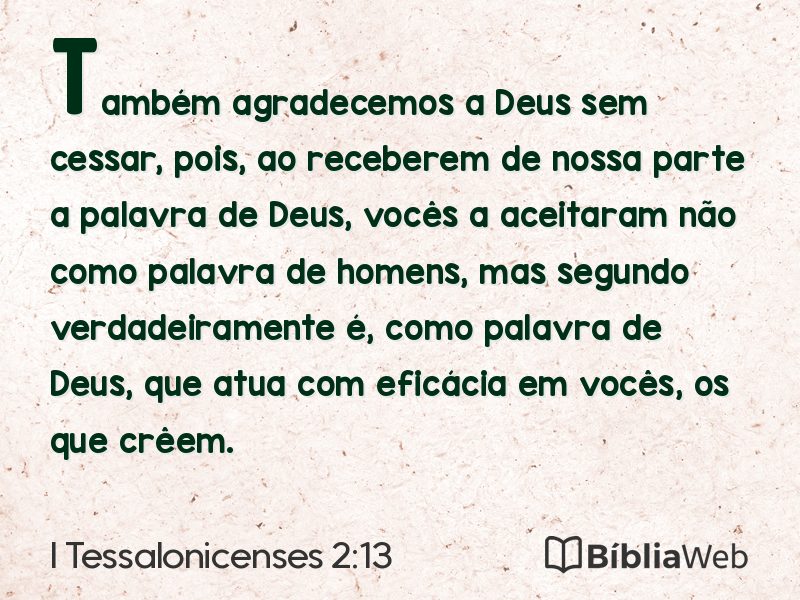 I Tessalonicenses 2:13 em imagem para compartilhar