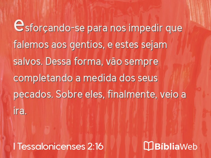 I Tessalonicenses 2:16 em imagem para compartilhar