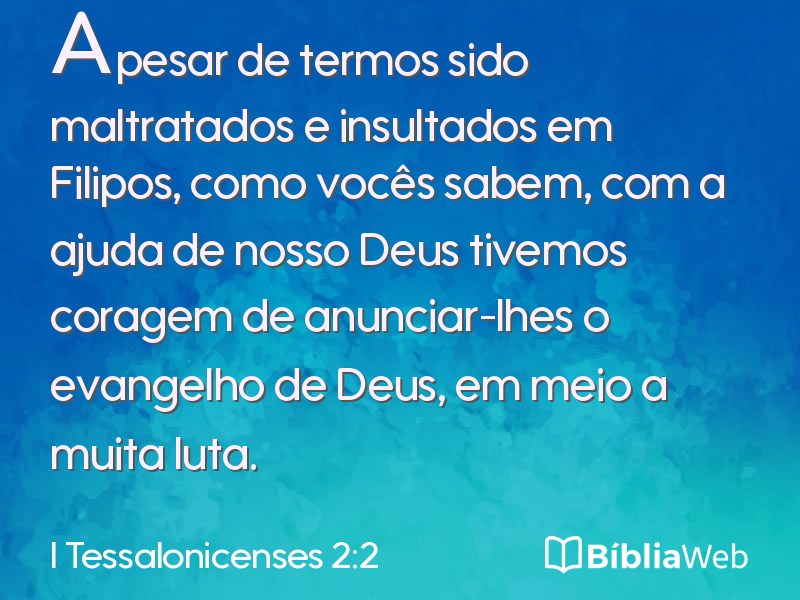 I Tessalonicenses 2:2 em imagem para compartilhar