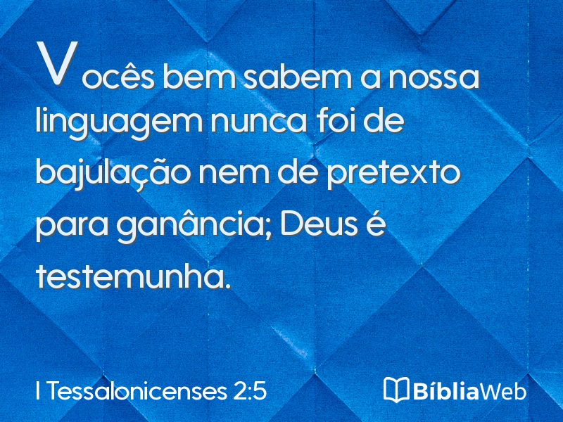 I Tessalonicenses 2:5 em imagem para compartilhar