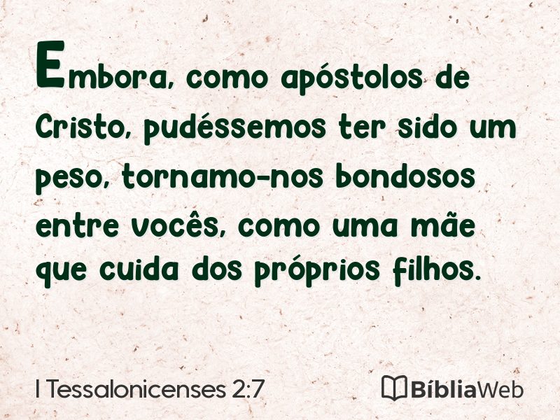 I Tessalonicenses 2:7 em imagem para compartilhar