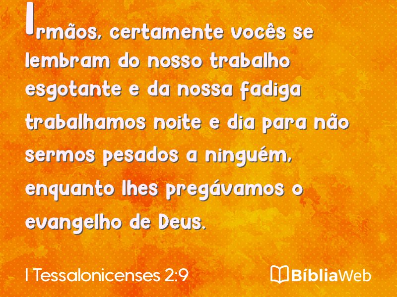 I Tessalonicenses 2:9 em imagem para compartilhar