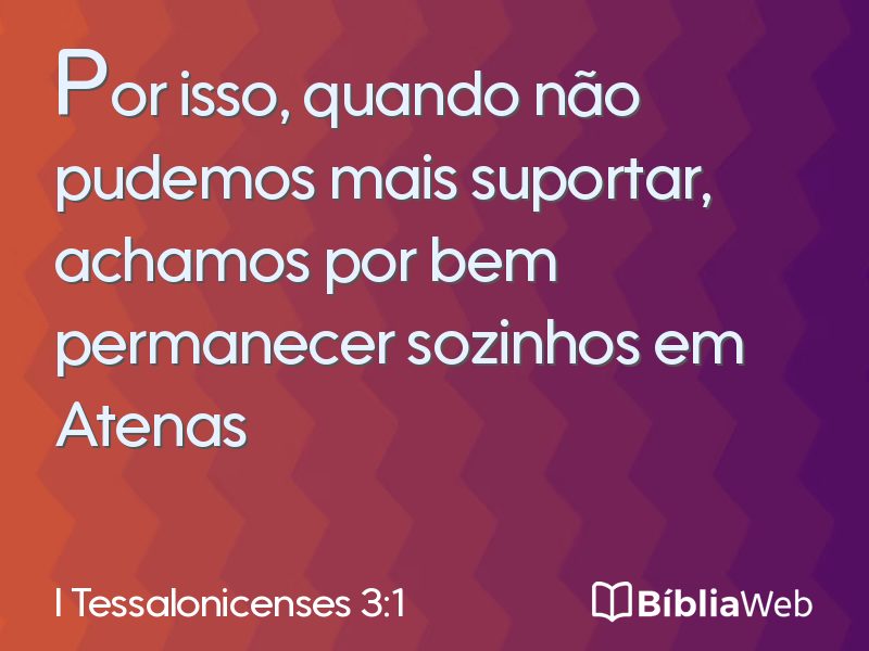 I Tessalonicenses 3:1 em imagem para compartilhar