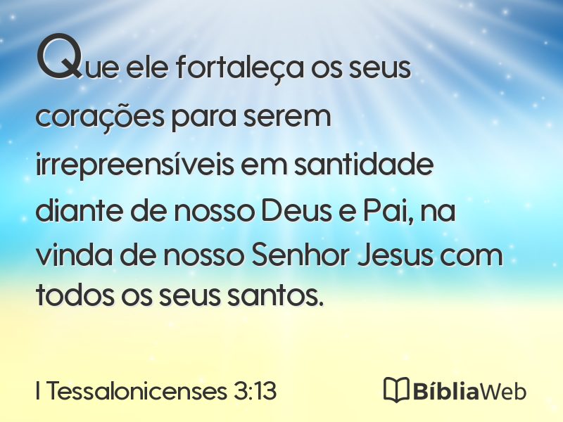 I Tessalonicenses 3:13 em imagem para compartilhar