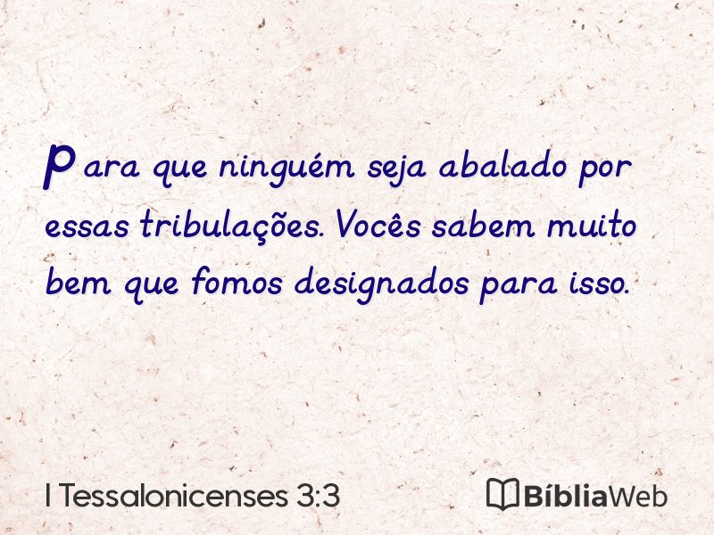 I Tessalonicenses 3:3 em imagem para compartilhar