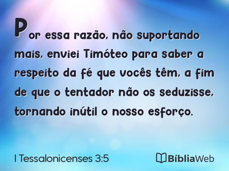 I Tessalonicenses 3:5 em imagem para compartilhar