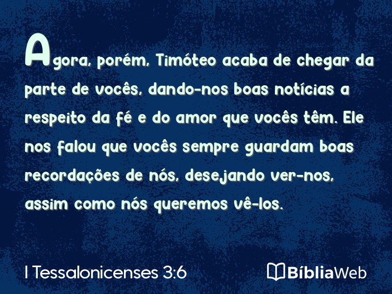 I Tessalonicenses 3:6 em imagem para compartilhar