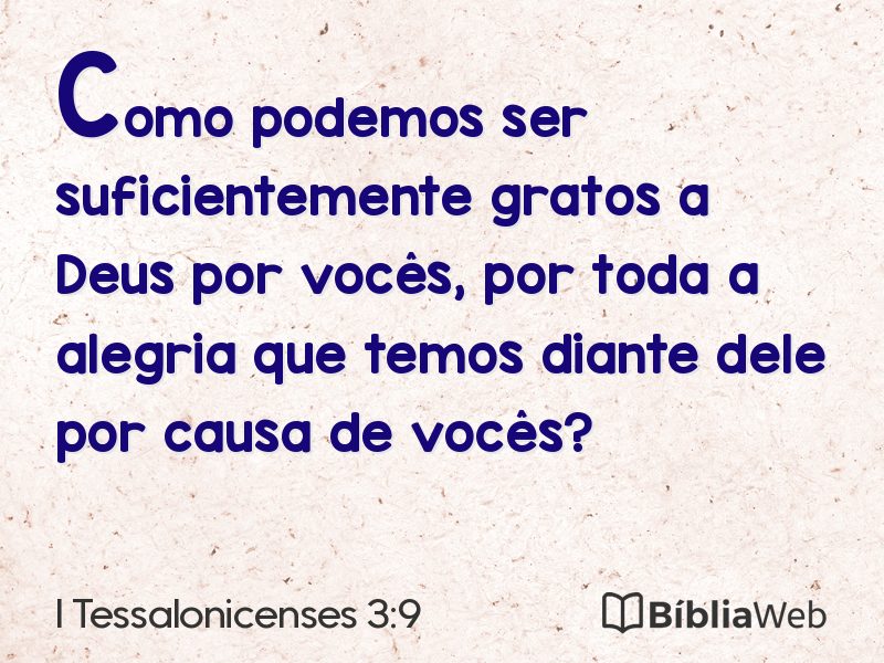 I Tessalonicenses 3:9 em imagem para compartilhar