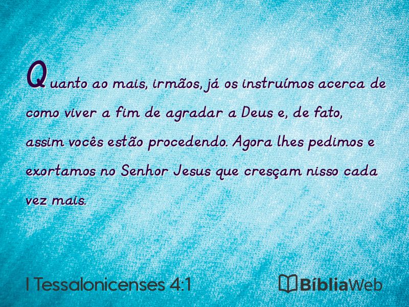 I Tessalonicenses 4:1 em imagem para compartilhar