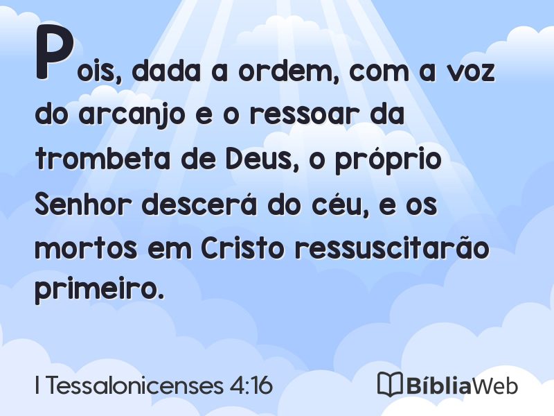 I Tessalonicenses 4:16 em imagem para compartilhar