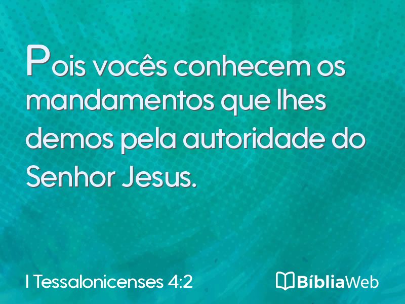 I Tessalonicenses 4:2 em imagem para compartilhar