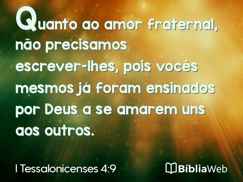 I Tessalonicenses 4:9 em imagem para compartilhar