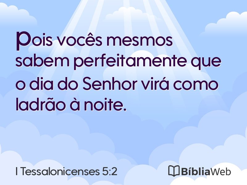 I Tessalonicenses 5:2 em imagem para compartilhar