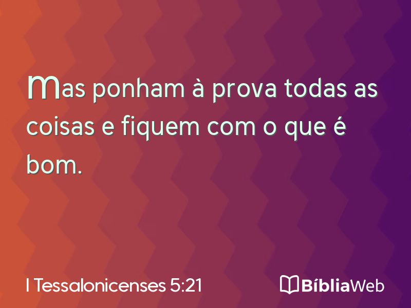 I Tessalonicenses 5:21 em imagem para compartilhar