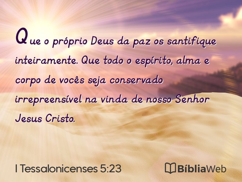 I Tessalonicenses 5:23 em imagem para compartilhar