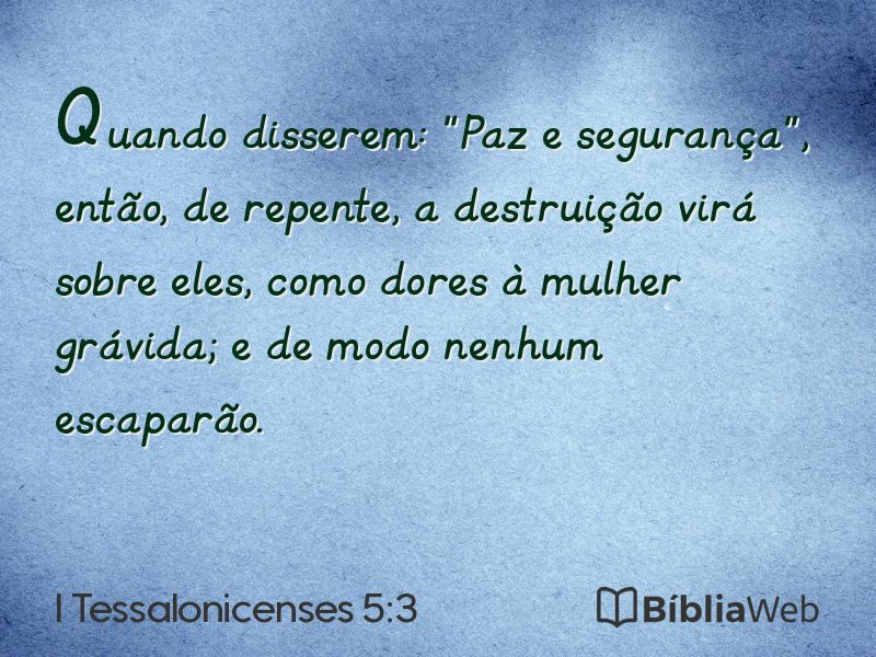 I Tessalonicenses 5:3 em imagem para compartilhar