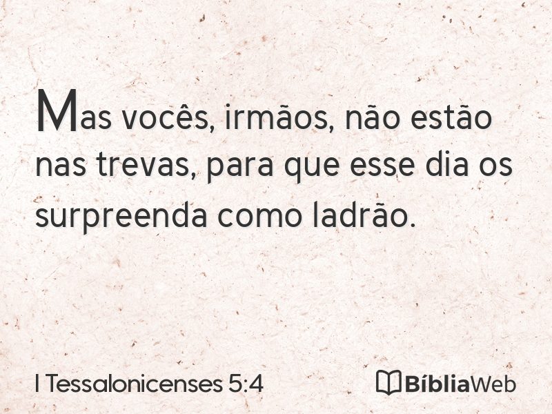 I Tessalonicenses 5:4 em imagem para compartilhar
