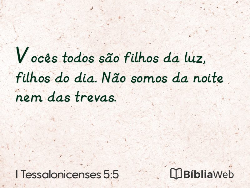 I Tessalonicenses 5:5 em imagem para compartilhar