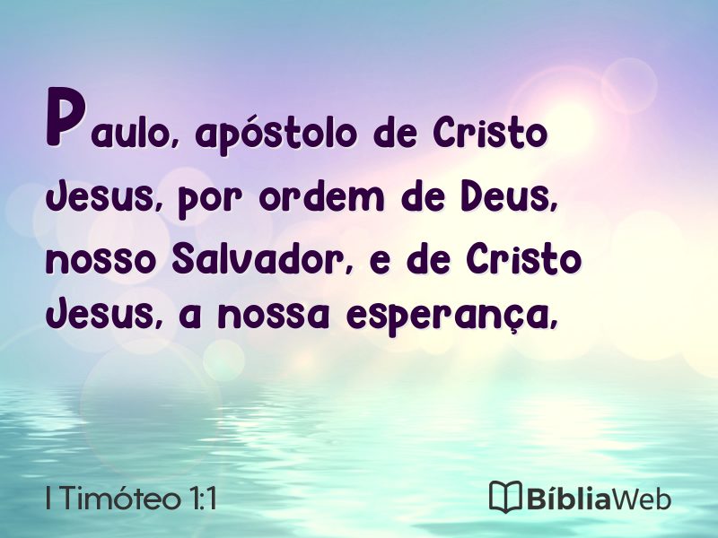 I Timóteo 1:1 em imagem para compartilhar