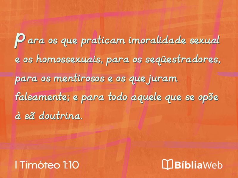 I Timóteo 1:10 em imagem para compartilhar