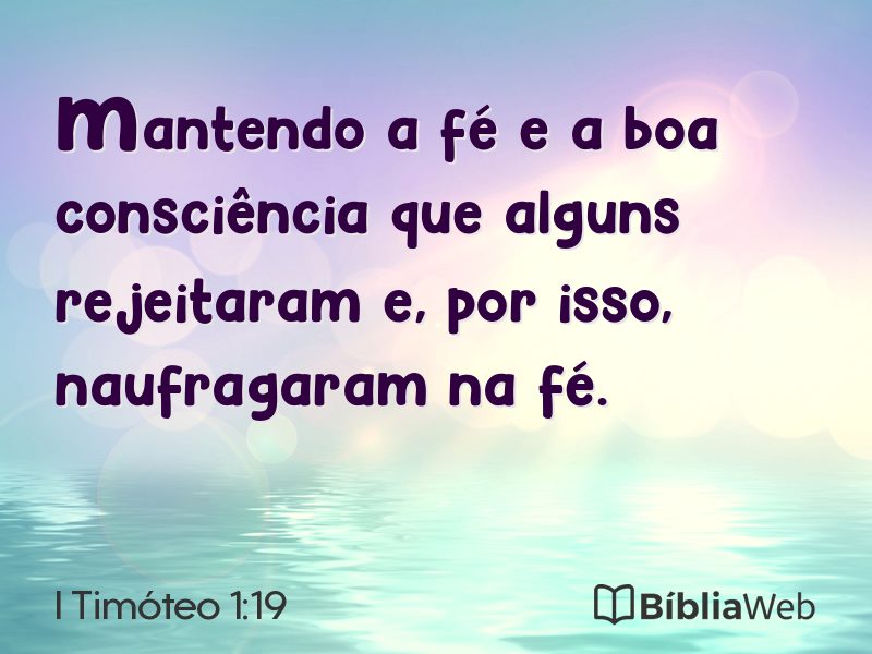 I Timóteo 1:19 em imagem para compartilhar