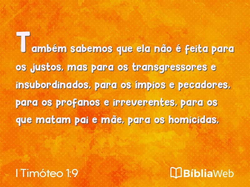 I Timóteo 1:9 em imagem para compartilhar
