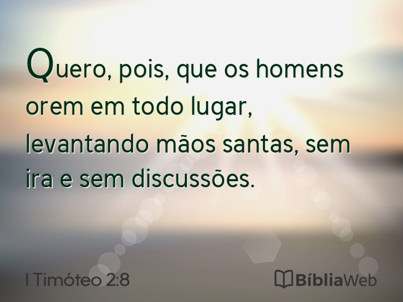 I Timóteo 2:8 em imagem para compartilhar