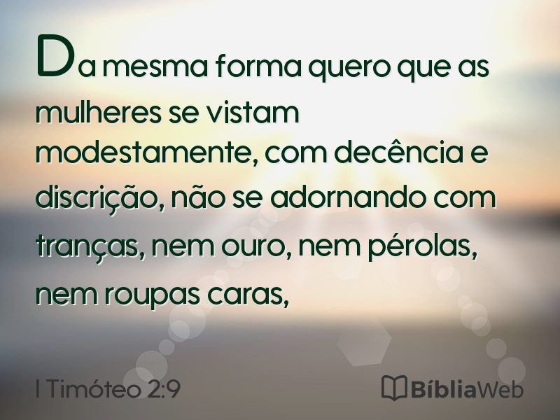 I Timóteo 2:9 em imagem para compartilhar