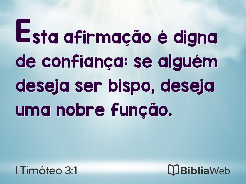 I Timóteo 3:1 em imagem para compartilhar