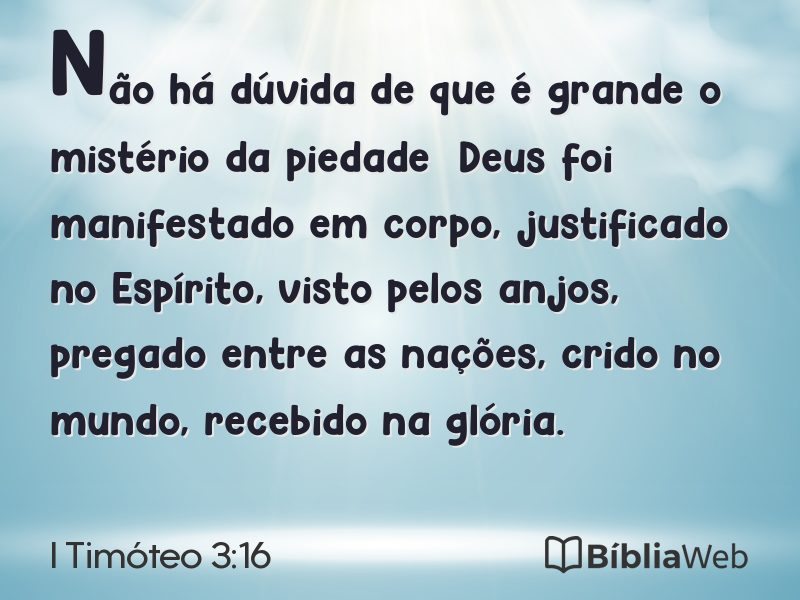 I Timóteo 3:16 em imagem para compartilhar