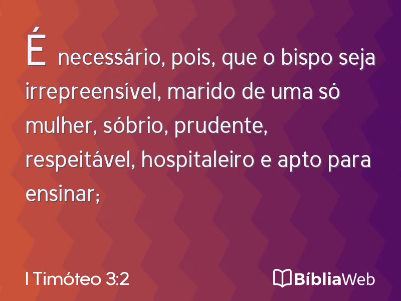 I Timóteo 3:2 em imagem para compartilhar