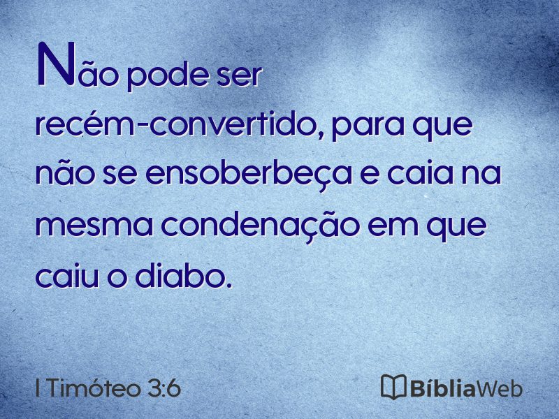 I Timóteo 3:6 em imagem para compartilhar