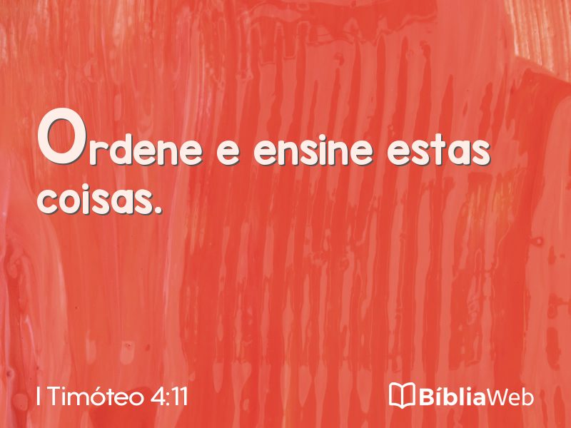 I Timóteo 4:11 em imagem para compartilhar