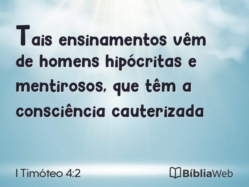 I Timóteo 4:2 em imagem para compartilhar