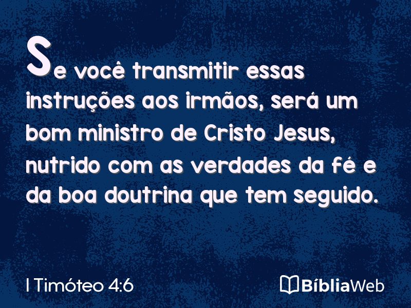 I Timóteo 4:6 em imagem para compartilhar