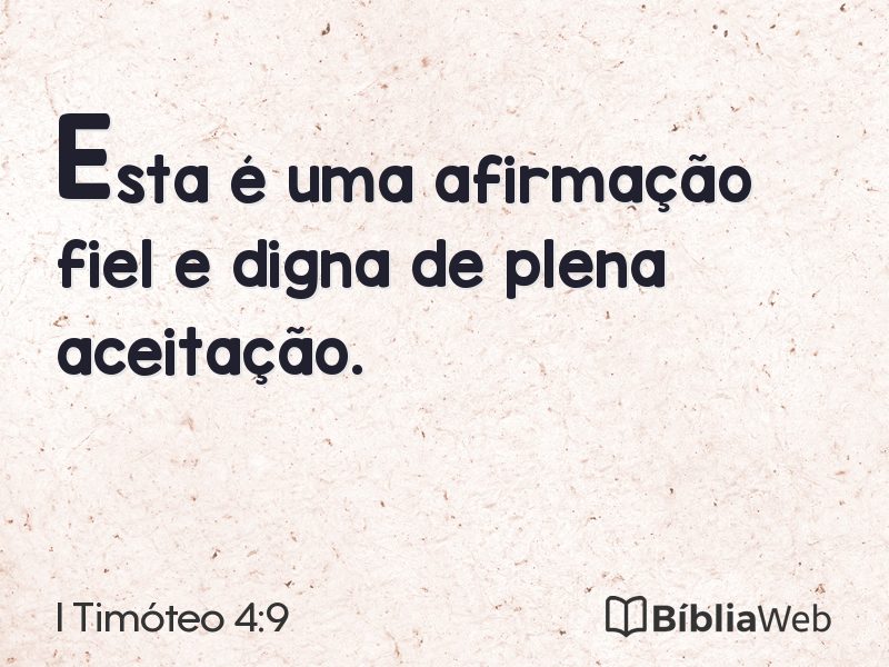 I Timóteo 4:9 em imagem para compartilhar