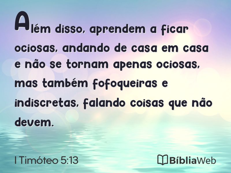 I Timóteo 5:13 em imagem para compartilhar