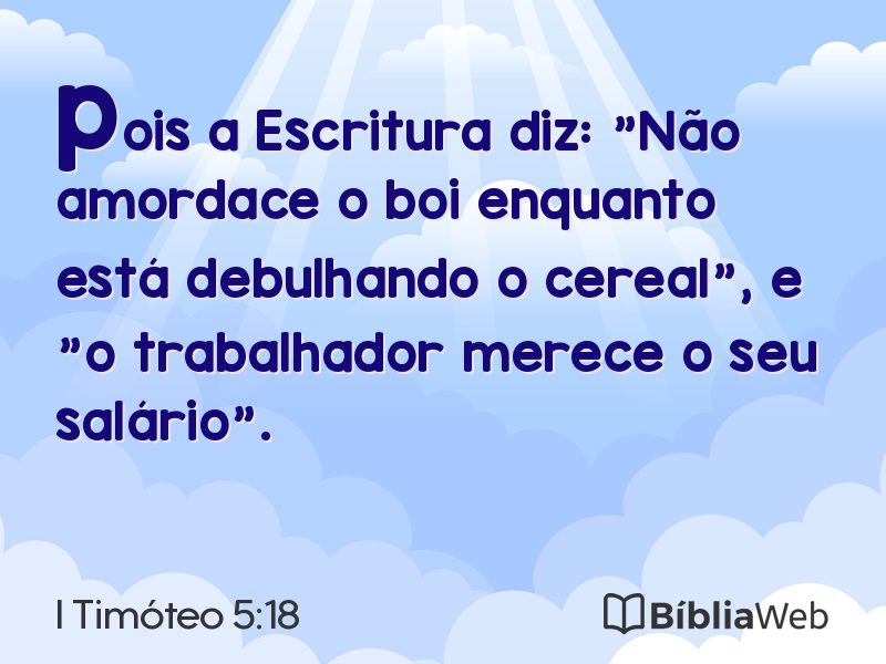 I Timóteo 5:18 em imagem para compartilhar