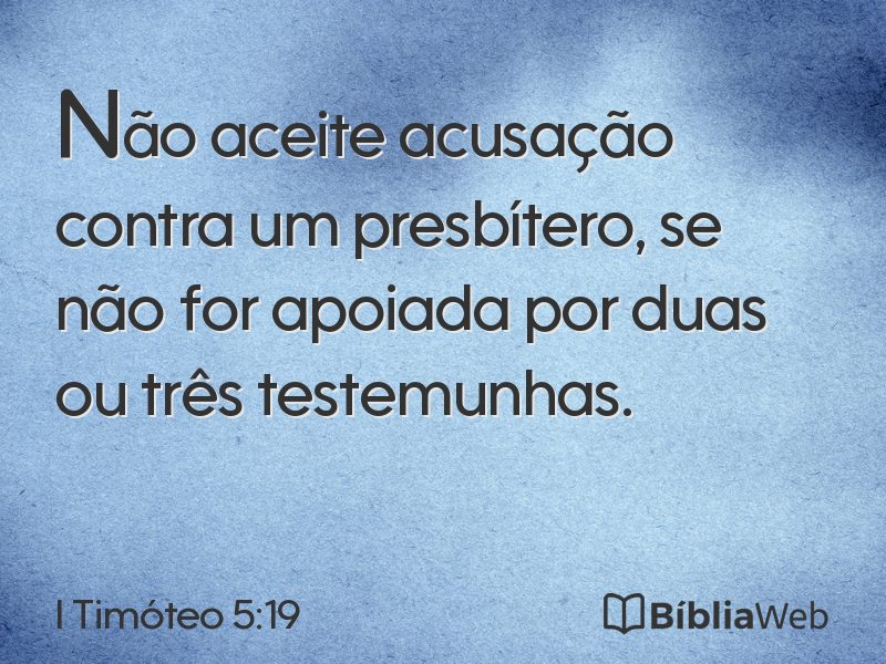 I Timóteo 5:19 em imagem para compartilhar