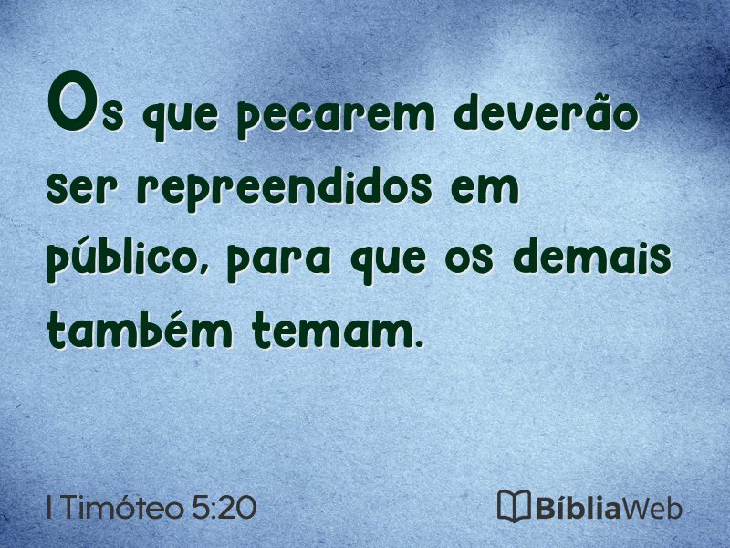 I Timóteo 5:20 em imagem para compartilhar