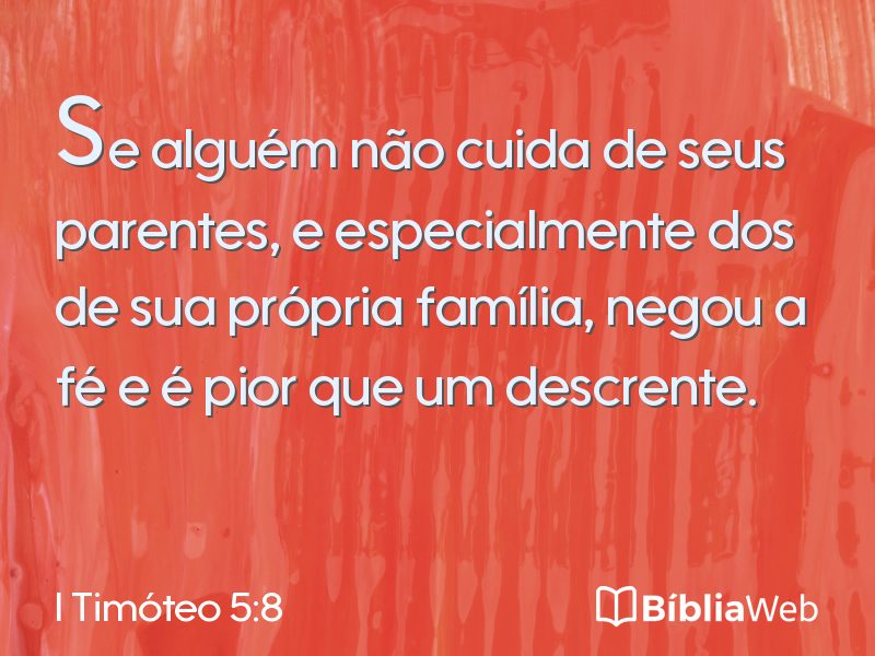 I Timóteo 5:8 em imagem para compartilhar