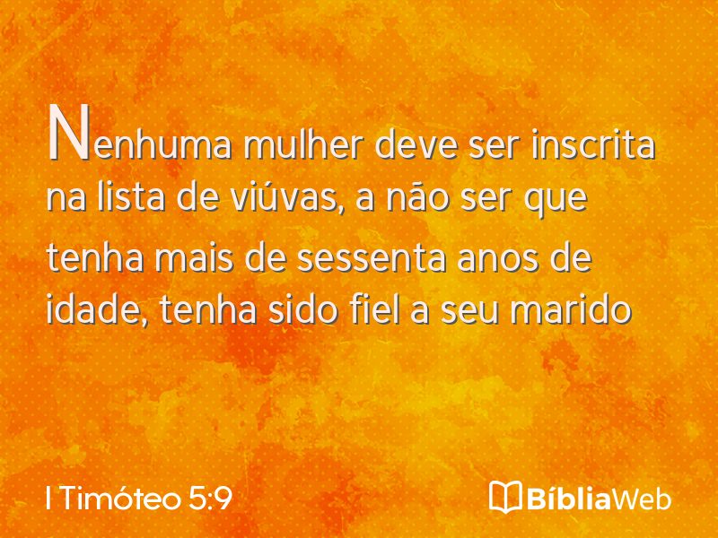 I Timóteo 5:9 em imagem para compartilhar